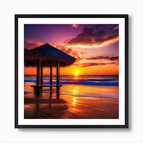 Sunset On The Beach 327 Art Print