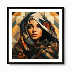 Cubism Moroccan Woman 02 Art Print