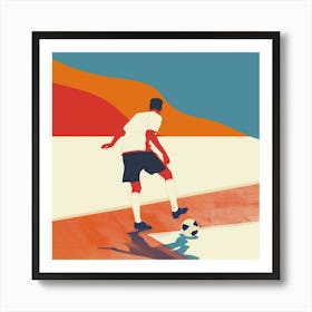 Soccer Player Kicking A Soccer Ball Art Print