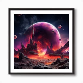 Alien Planet In Space Art Print