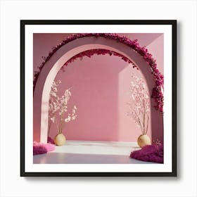 Pink Wedding Arch Art Print