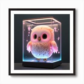 Owl In A Glass Box Art Print