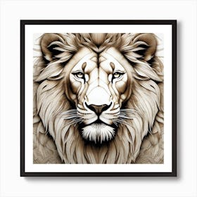 Lion Head 45 Art Print