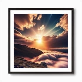 Sunrise Over Clouds Art Print