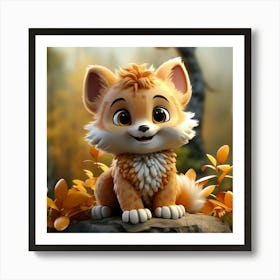 Fox In The Forest 17 Art Print