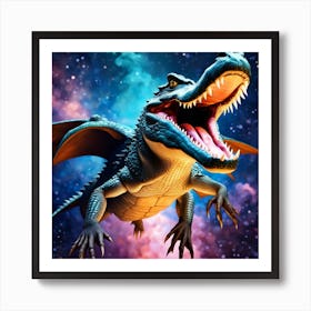 Crocodile In Space Art Print