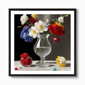 A Glass Vase Half Filled With Water Art Print