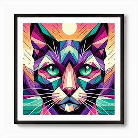 Tinsel Low Poly Cat 1 Art Print