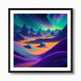 Aurora Borealis Oil Painting Art Print