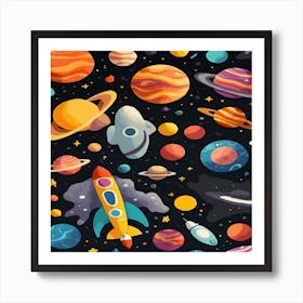 Planets In Space Art Print