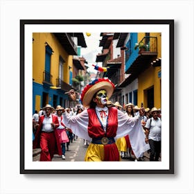 Colombian Festivities Mysterious Art Print