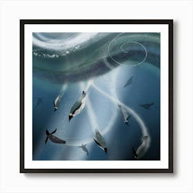 Arctic Penguins In The Ocean Animal Poster