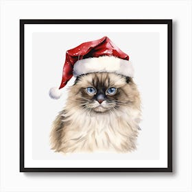 Santa Cat 4 Art Print