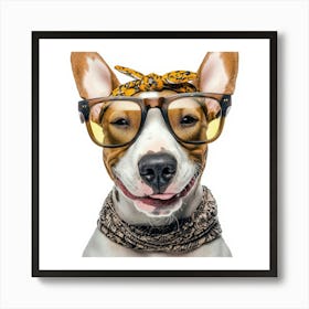 Dog With Glasses 16 Art Print