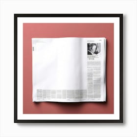 Newspaper On A Pink Surface Art Print