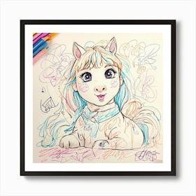 Disney Pony Drawing Art Print