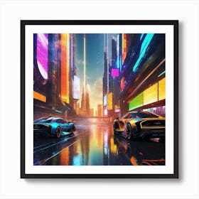 Futuristic Cars Art Print