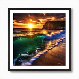 Sunset On The Beach 527 Art Print