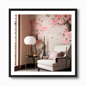 Cherry Blossom Wallpaper Art Print