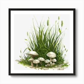 Watercolor-Spring-Grass-Clipart.9 Art Print