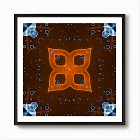 Modern Abstraction Orange And Blue 2 Art Print