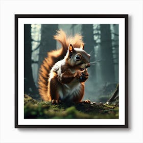 Squirrel In The Forest 166 Art Print
