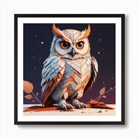 Low Poly Owl Art Print