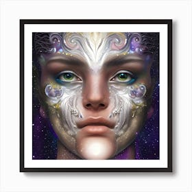 Face Of A Woman In Space Art Print