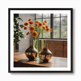 Two Vases On A Table Art Print