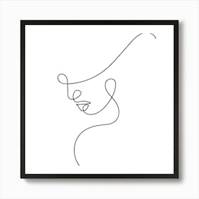 Continuous Line Drawing Of A Woman'S Face 1 Art Print