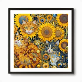 Sunflower Cats 1 Poster