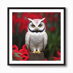 Owl On A Post Art Print