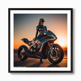 4-Girl & Bike 2 Art Print