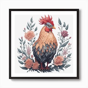 Beautiful Rooster (2) Art Print