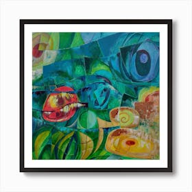 Vibrant  Wall  Living Room Abstract Art Print