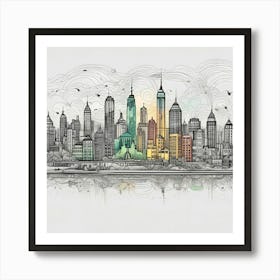 New York City Skyline 105 Art Print