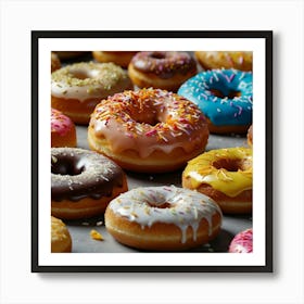 Colorful Donuts Art Print