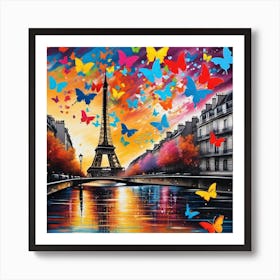 Paris With Butterflies 27 Art Print