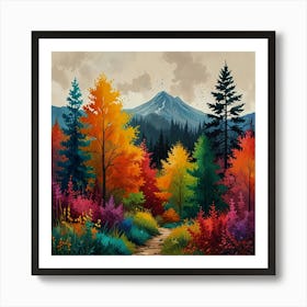 Colorful Nature Painting Art Print 3 Art Print