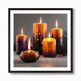 Halloween Candles 3 Art Print