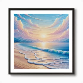 Sunset On The Beach 1 Art Print