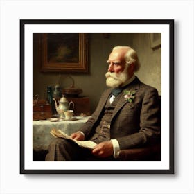 Man Reading A Book Art Print