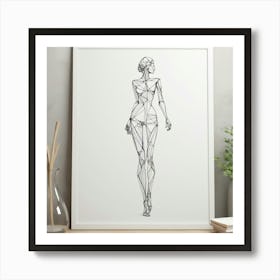 Default Deconstructed Lines Figure Natural Art Print 2 Art Print