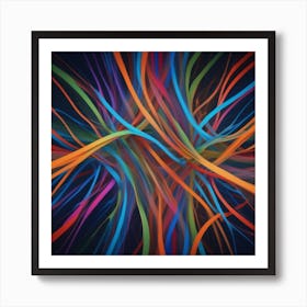 Abstract Colorful Lines 6 Art Print