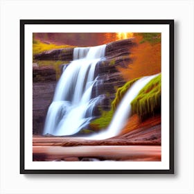 Waterfall In The Forest 33 Art Print