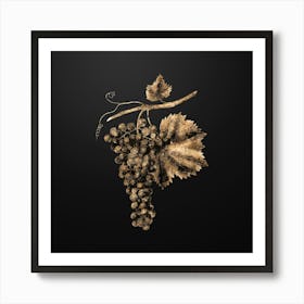 Gold Botanical Berzemina Grape on Wrought Iron Black n.3386 Art Print