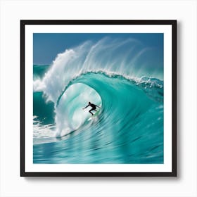 Surfer In The Wave Art Print