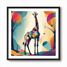 Colorful Giraffe Art Print