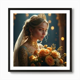 Beautiful Bride In Tiara Art Print
