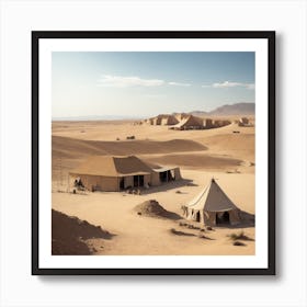 Military camp in the desert Art Print